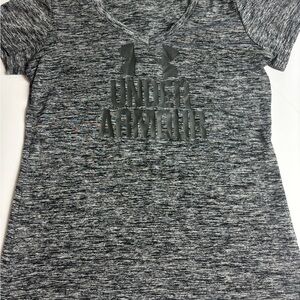 Under Armour Black and Gray Logo Tee